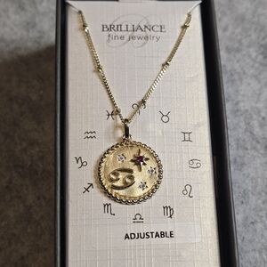 Horoscope Cancer Symbol Pendant Sterling Silver/14K Gold Plate NEW